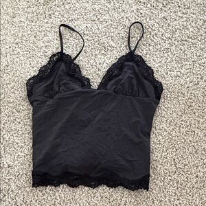 SKIMS Black Cami with Lace Detail With Tag